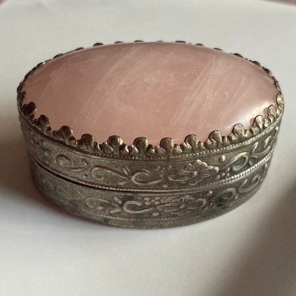 Rose Quartz Pill Box - Ring Box - Small Box - Picture 1 of 7